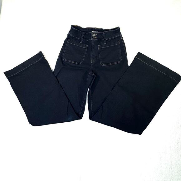 INC International Concepts Size 6 High Rise Wide Leg Denim Blue Jeans Pre-Owned - Picture 1 of 9